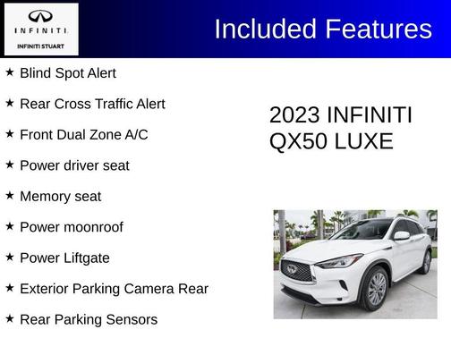 Radiant White 2023 INFINITI QX50 Luxe