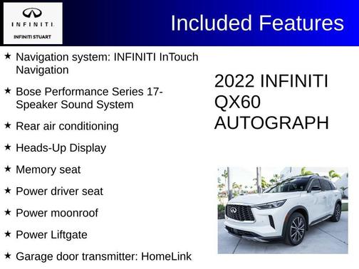 Majestic White / Black Obsidian 2022 INFINITI QX60 AUTOGRAPH