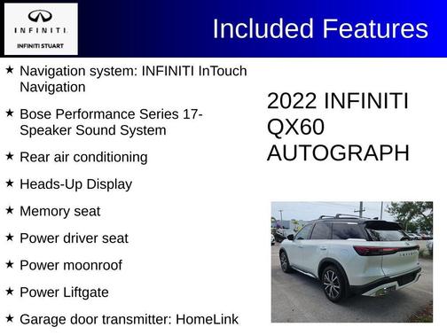 Majestic White / Black Obsidian 2022 INFINITI QX60 AUTOGRAPH