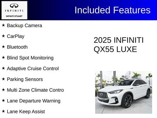 Radiant White 2025 INFINITI QX55 LUXE
