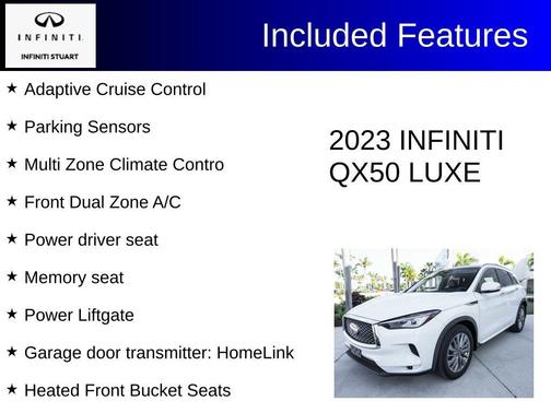 Lunar White 2023 INFINITI QX50 Luxe