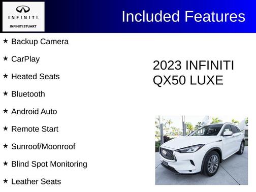 Lunar White 2023 INFINITI QX50 Luxe