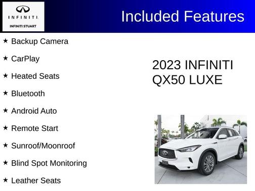 Lunar White 2023 INFINITI QX50 Luxe