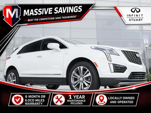Crystal White Tri-Coat 2025 Cadillac XT5 Premium Luxury