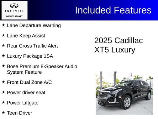 Stellar Black Metallic 2025 Cadillac XT5 Luxury