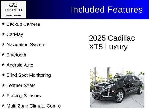 Stellar Black Metallic 2025 Cadillac XT5 Luxury