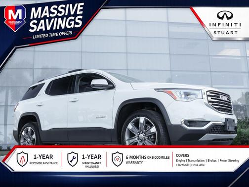 White Frost Tri-Coat 2019 GMC Acadia SLT-2