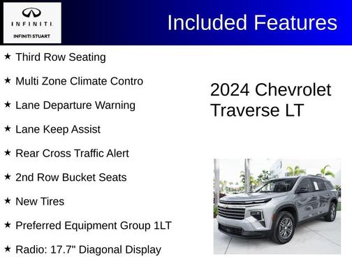 Sterling Gray Metallic 2024 Chevrolet Traverse LT