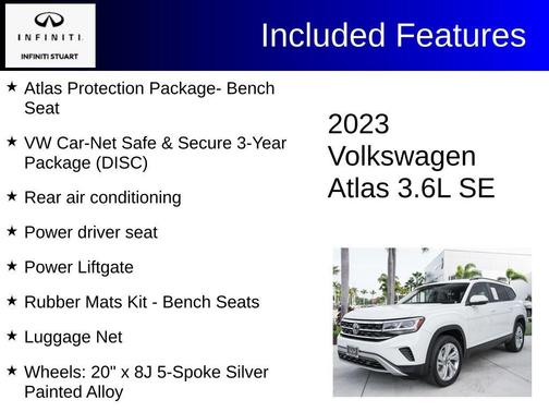 Pure White 2023 Volkswagen Atlas 3.6L SE w/Technology