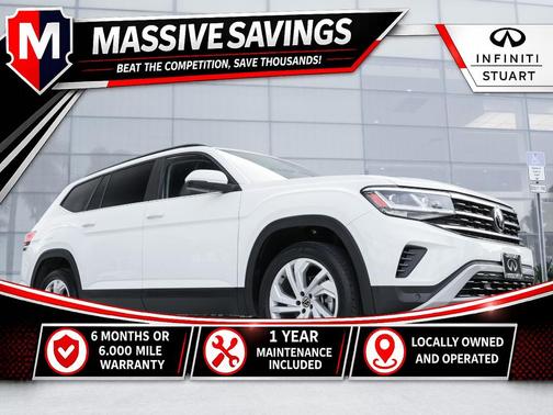 Pure White 2023 Volkswagen Atlas 3.6L SE w/Technology