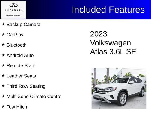 Pure White 2023 Volkswagen Atlas 3.6L SE w/Technology