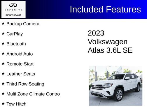 Pure White 2023 Volkswagen Atlas 3.6L SE w/Technology