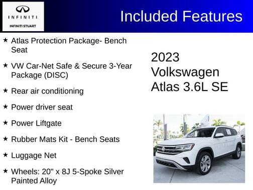 Pure White 2023 Volkswagen Atlas 3.6L SE w/Technology