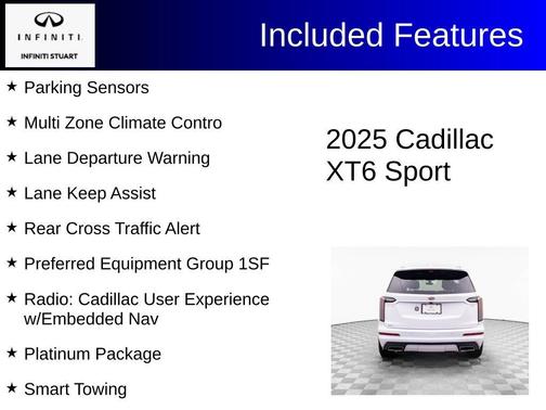 Crystal White 2025 Cadillac XT6 Sport AWD