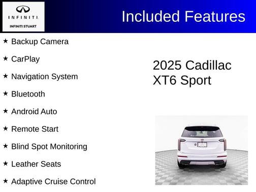 Crystal White 2025 Cadillac XT6 Sport AWD