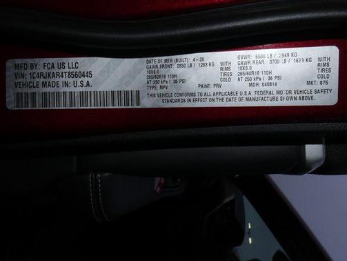 Velvet Red Pearlcoat 2026 Jeep Grand Cherokee L Altitude