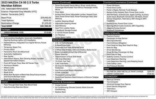 Polymetal Gray Metallic 2023 Mazda CX-50 2.5 Turbo Meridian Edition