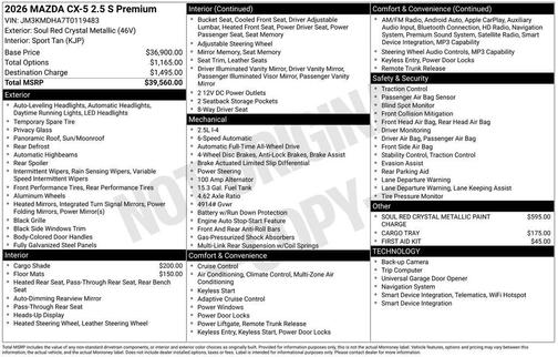 Soul Red Crystal Metallic 2026 Mazda CX-5 Preferred