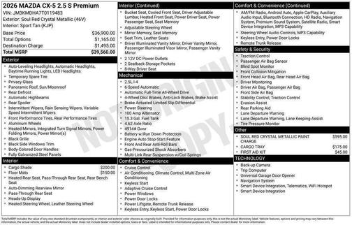 Soul Red Crystal Metallic 2026 Mazda CX-5 Preferred