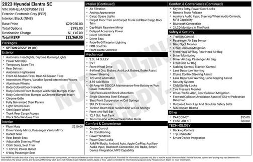 Gray 2023 Hyundai ELANTRA SE