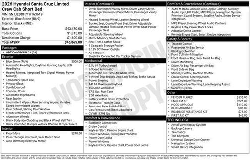 2026 Hyundai SANTA CRUZ Limited