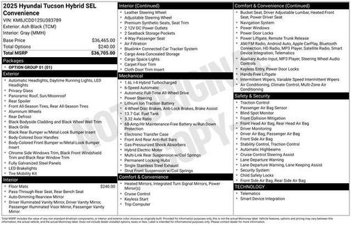 2025 Hyundai TUCSON Hybrid SEL Convenience