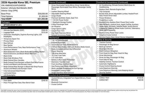 2026 Hyundai KONA SEL Premium