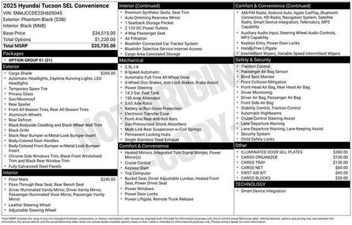 2025 Hyundai TUCSON SEL Convenience