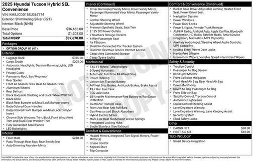 2025 Hyundai TUCSON Hybrid SEL Convenience