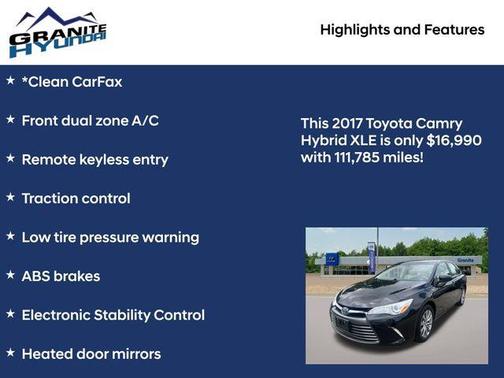 2017 Toyota Camry Hybrid XLE