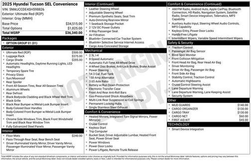 2025 Hyundai TUCSON SEL Convenience