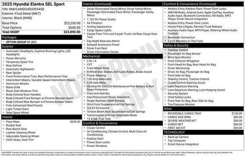 2025 Hyundai ELANTRA SEL Sport