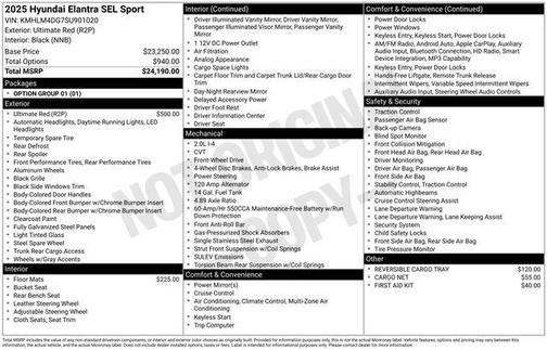 2025 Hyundai ELANTRA SEL Sport