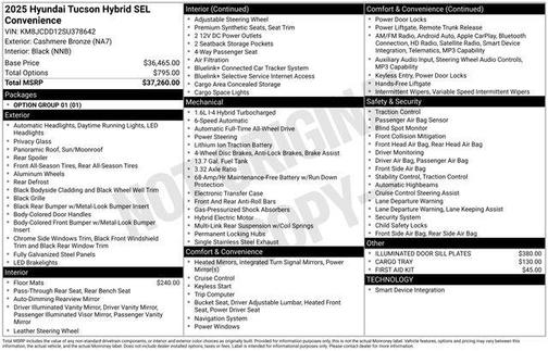 2025 Hyundai TUCSON Hybrid SEL Convenience