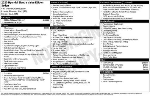 2020 Hyundai ELANTRA Value Edition