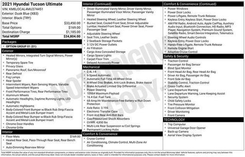 2021 Hyundai TUCSON Ultimate