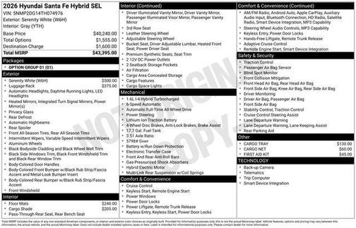 2026 Hyundai SANTA FE HEV SEL