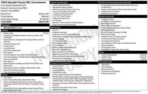 2025 Hyundai TUCSON SEL Convenience