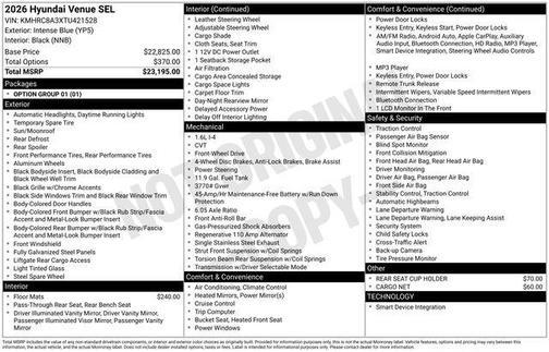 2026 Hyundai VENUE SEL