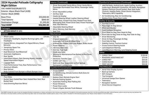 2024 Hyundai PALISADE Calligraphy Night Edition