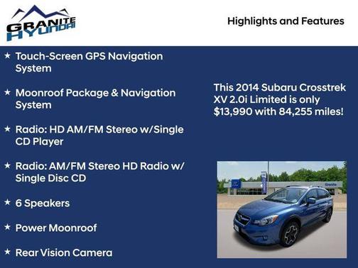 2014 Subaru XV Crosstrek 2.0i Limited