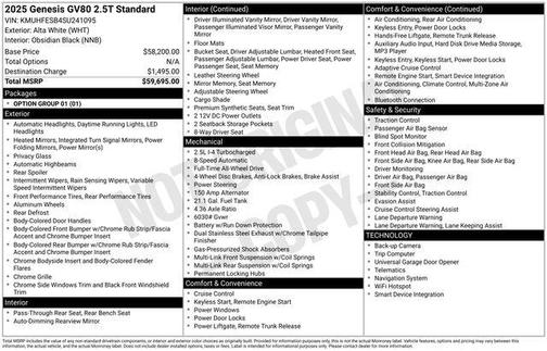 2025 Genesis GV80 2.5T