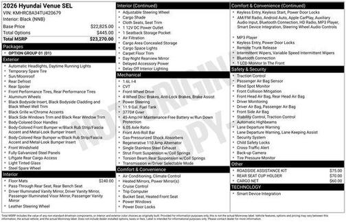 2026 Hyundai VENUE SEL