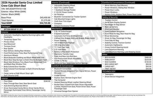 2026 Hyundai SANTA CRUZ Limited