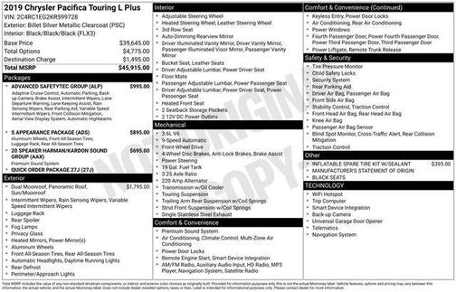 2019 Chrysler Pacifica Touring-L Plus