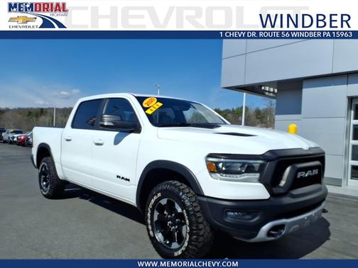 Bright White Clearcoat 2020 RAM 1500 Rebel 4x4 Crew Cab 5'7" Box