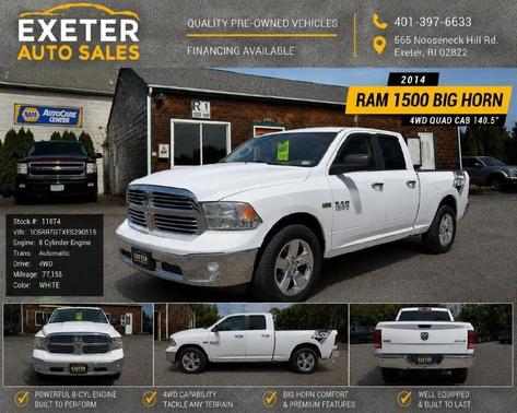 White 2014 RAM 1500 4WD Quad Cab 140.5'' Big Horn