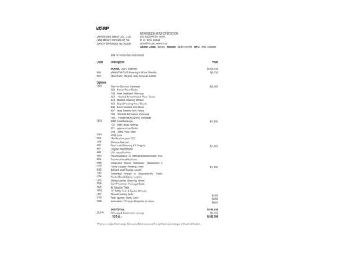 2024 Mercedes-Benz S-Class S 580 4MATIC