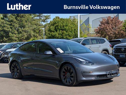 Gray 2022 Tesla Model 3 Performance