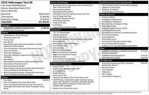 2023 Volkswagen Taos 1.5T SE